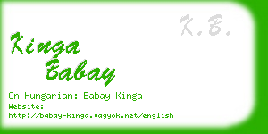 kinga babay business card